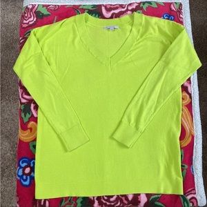 GAP Neon V Neck Boyfriend Slouchy Summer Sweater